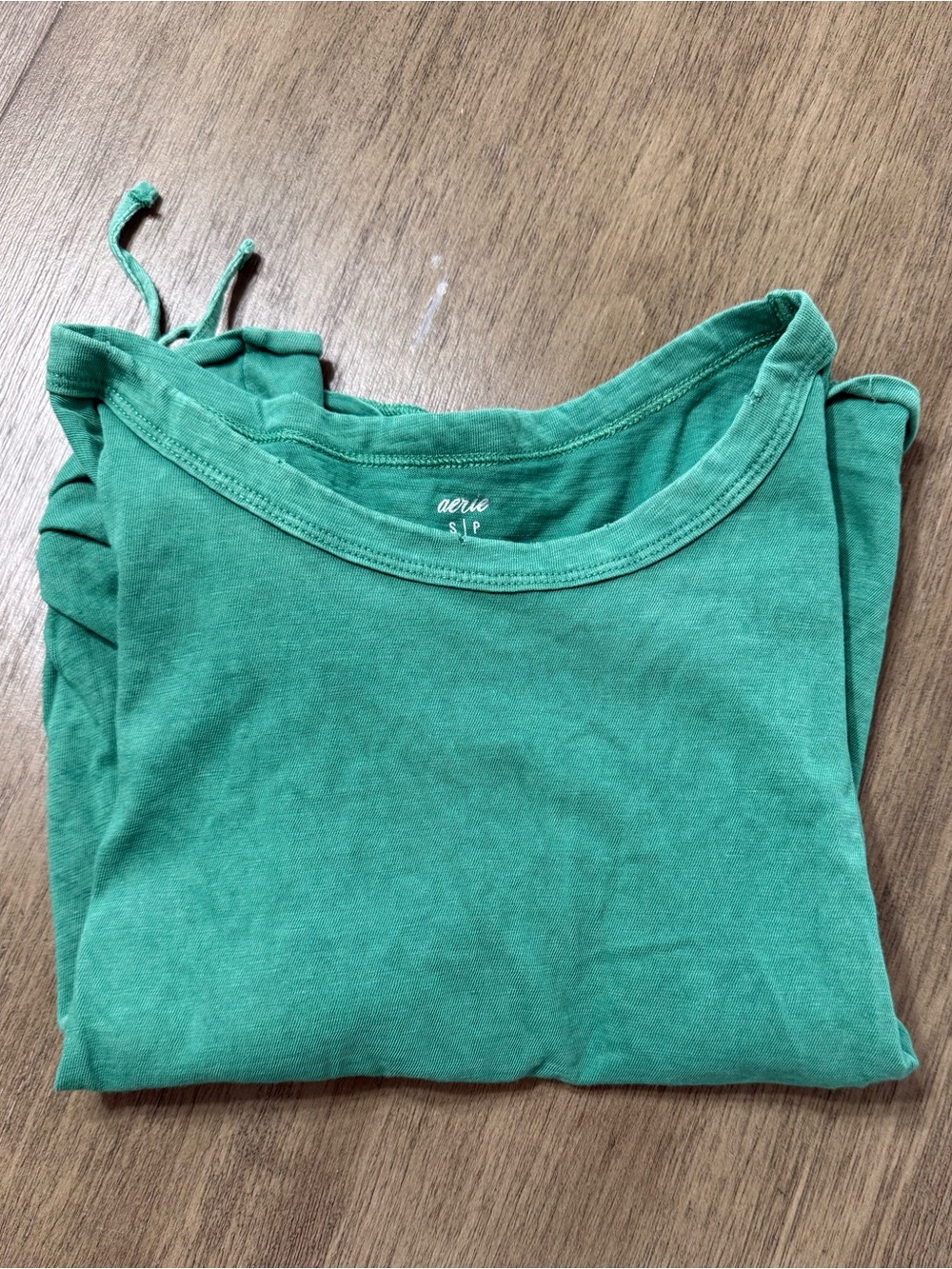 aerie Emerald Green Scoop Neck Tie-Strap Top